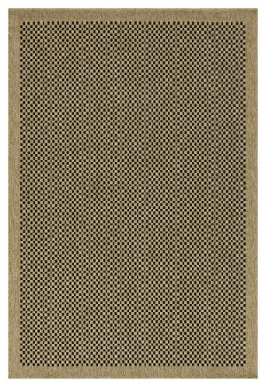 Earth - 5'3" X 7'3" Indoor, Outdoor Area Rug, Polypropylene - Jute / Black