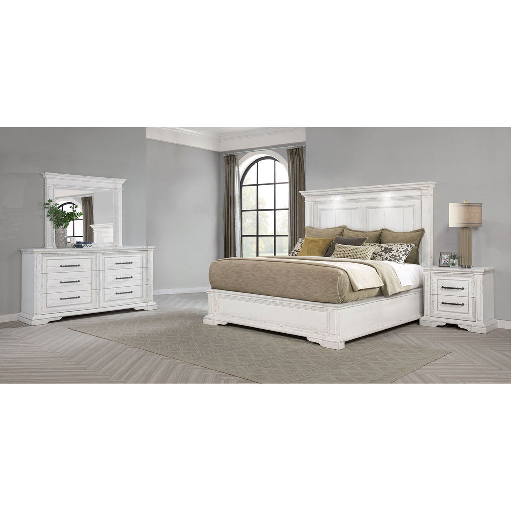 Bedroom Set With LED Lighting And Carved Moldings