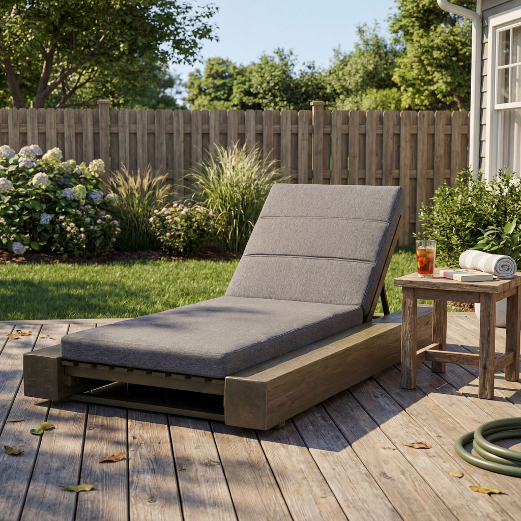 Outdoor Chaise Lounges With Water-Resistant Cushions, Adjustable Backrest