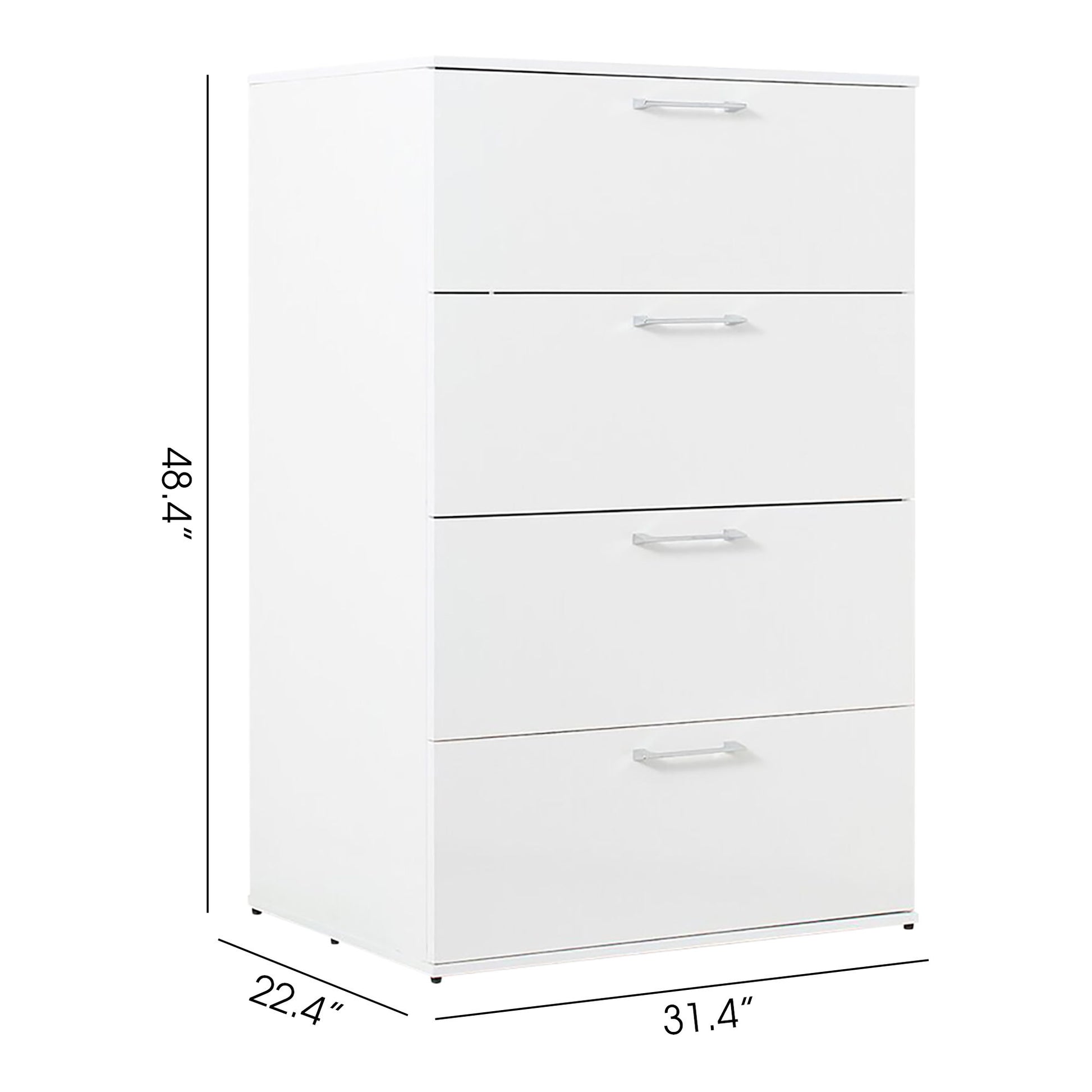 Bliss - Glossy 4 Drawer Jumbo Chest With Extra Deep Storage