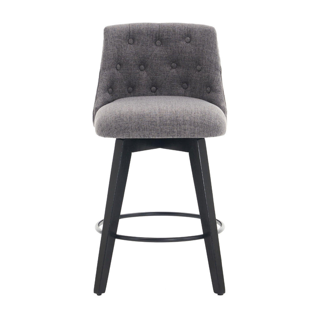 Swivel Bar Stools & Button Tufted Back (Set of 2)
