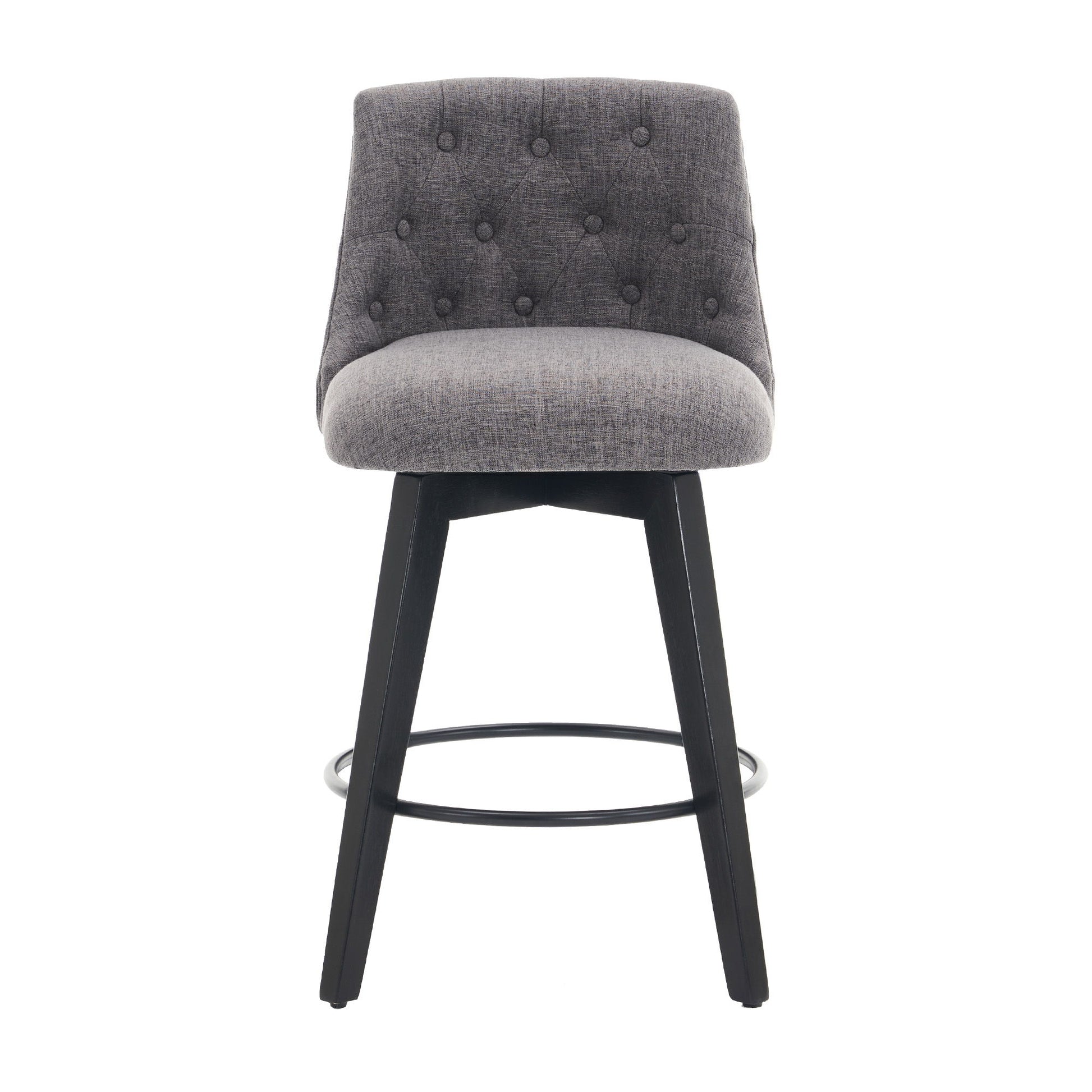 Swivel Bar Stools & Button Tufted Back (Set of 2)