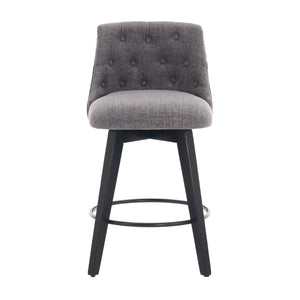 Swivel Bar Stools & Button Tufted Back (Set of 2)