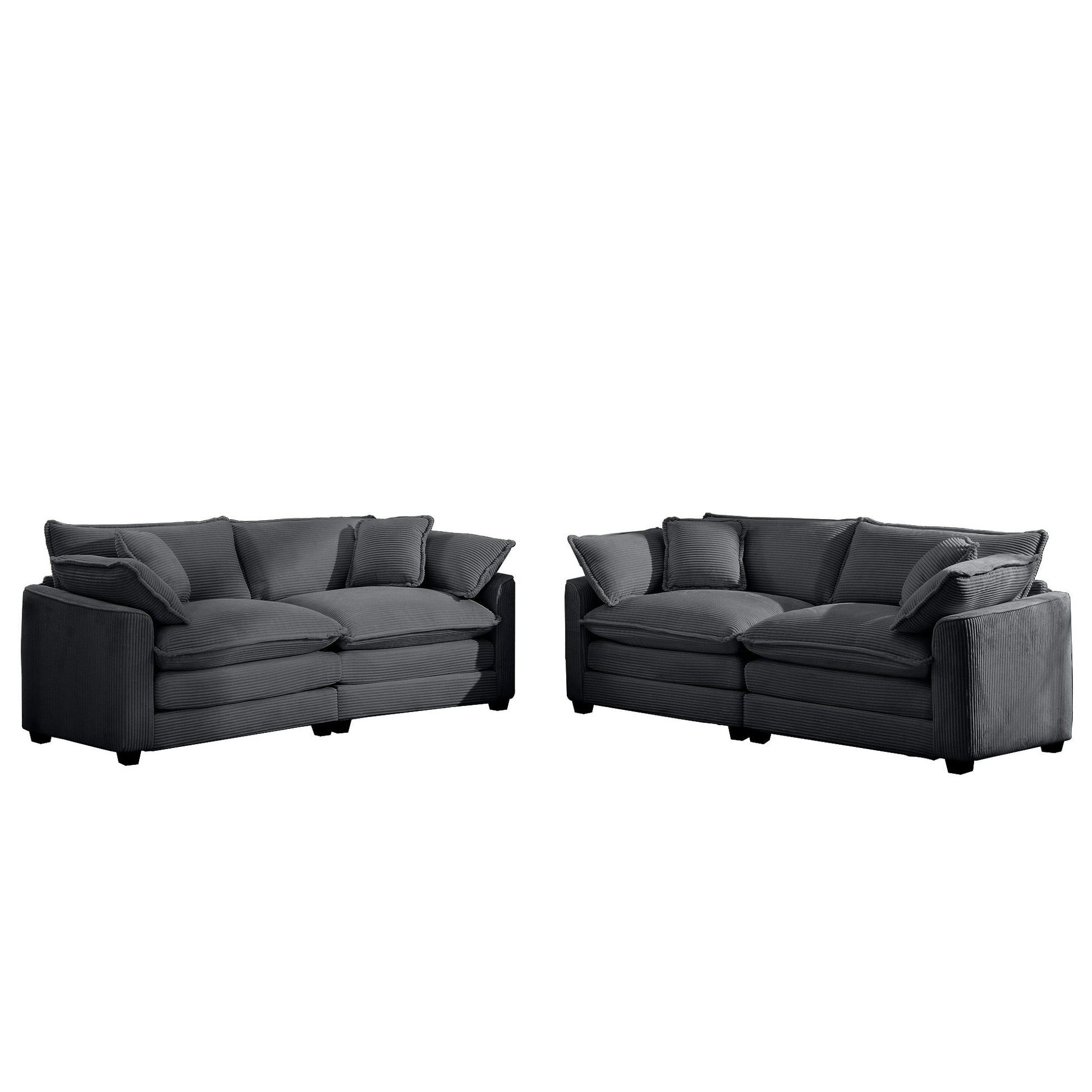 Elegant Corduroy Oversized Sectional Sofa Set With Deep Seats And Flexible Layout
