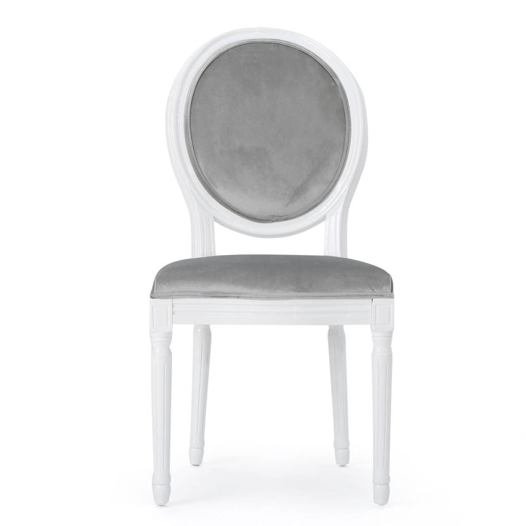 French Country Dining Chair Set With Round Backrest