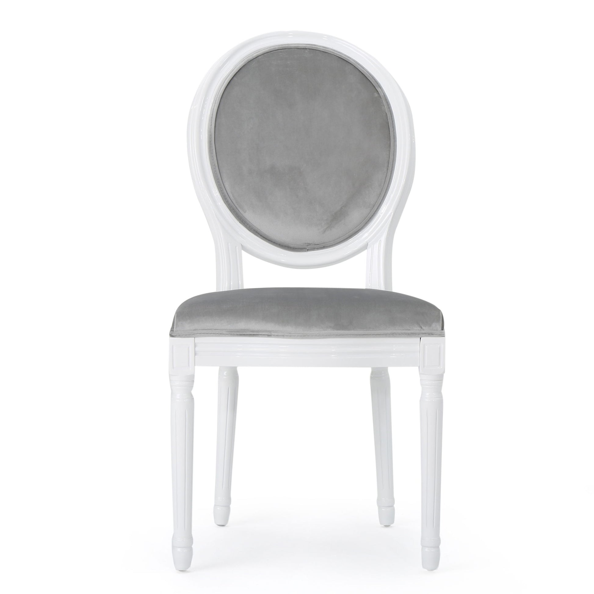French Country Dining Chair Set With Round Backrest