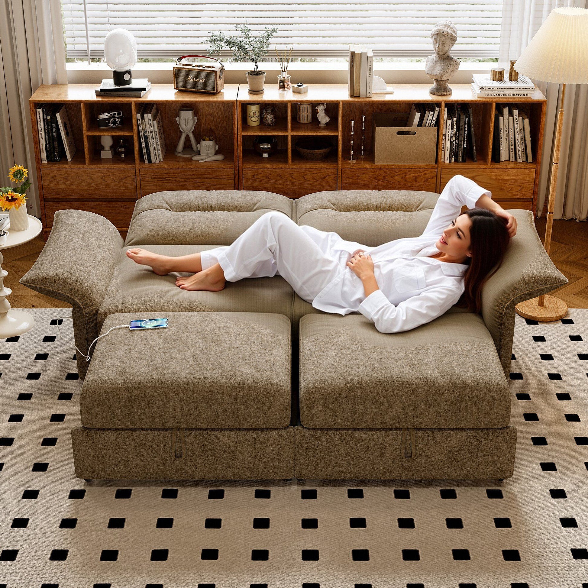 Sofa Bed With Convertible Design, Living Room Furniture