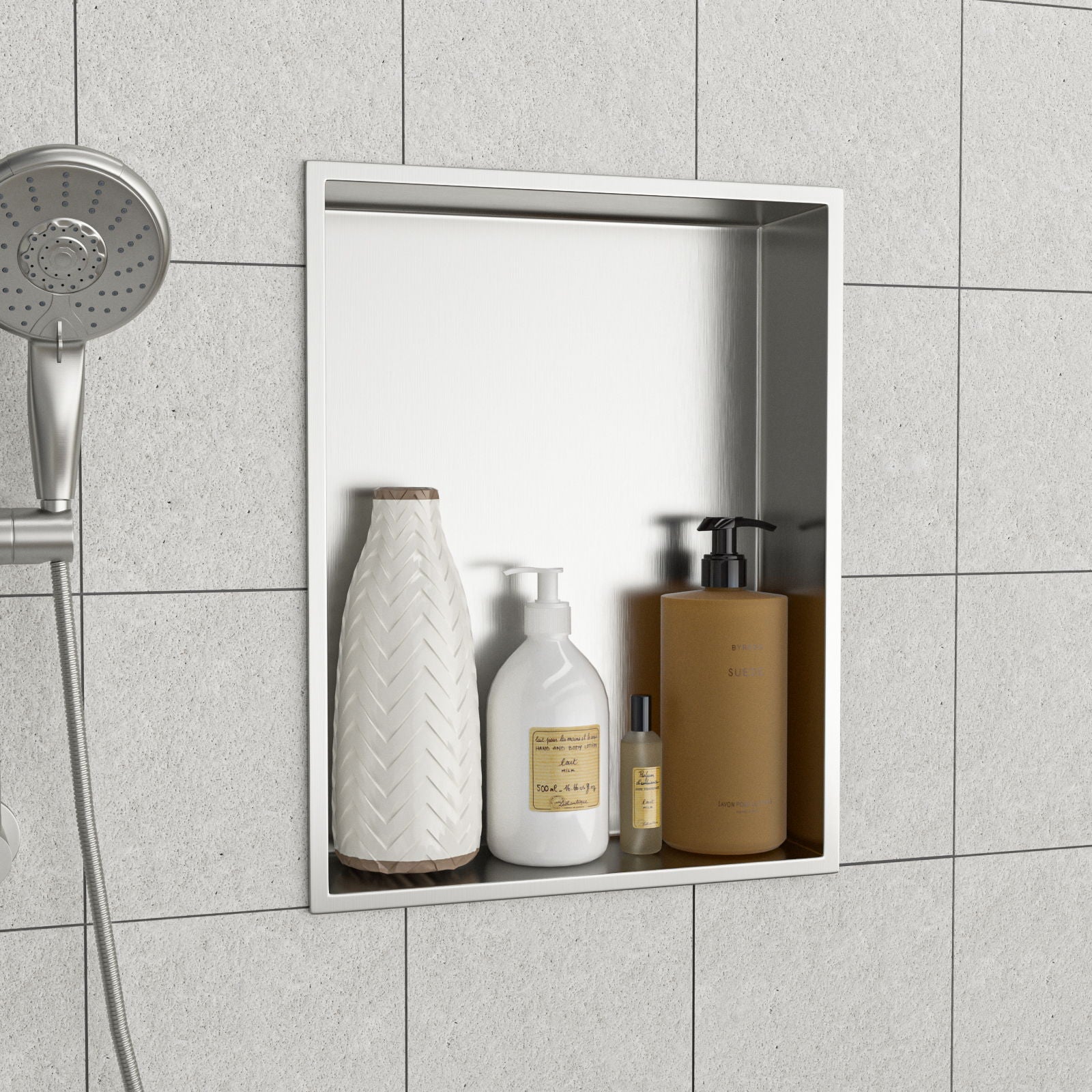 Stainless Steel Shower Niche With Seamless Design For Bathroom Storage