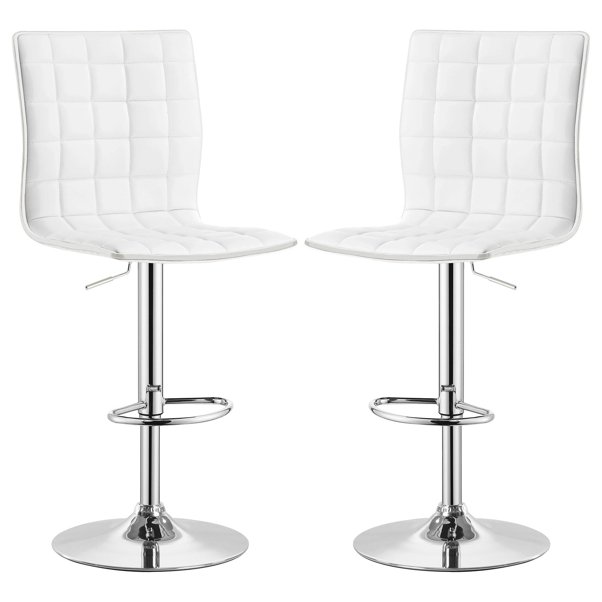 Ashbury - Upholstered Adjustable Bar Stool (Set of 2) - White