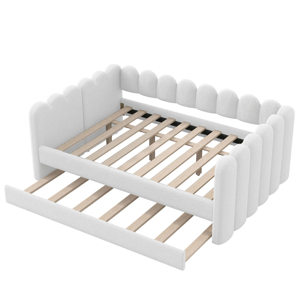Upholstered Daybed & Curved Ribbed Panel Design