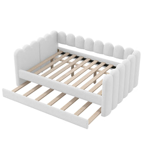 Upholstered Daybed & Curved Ribbed Panel Design