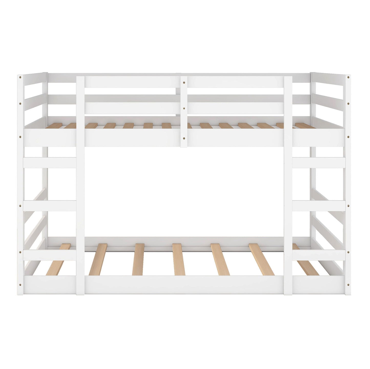 Full Over Full Bunk Bed With Ladder - White