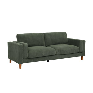 Upholstered Square Arm Sofa - Dark Green