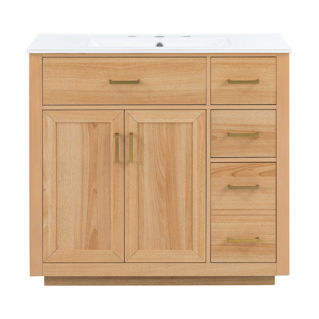 Bathroom Vanity & Sink, Soft Close Doors & Drawers - Wood