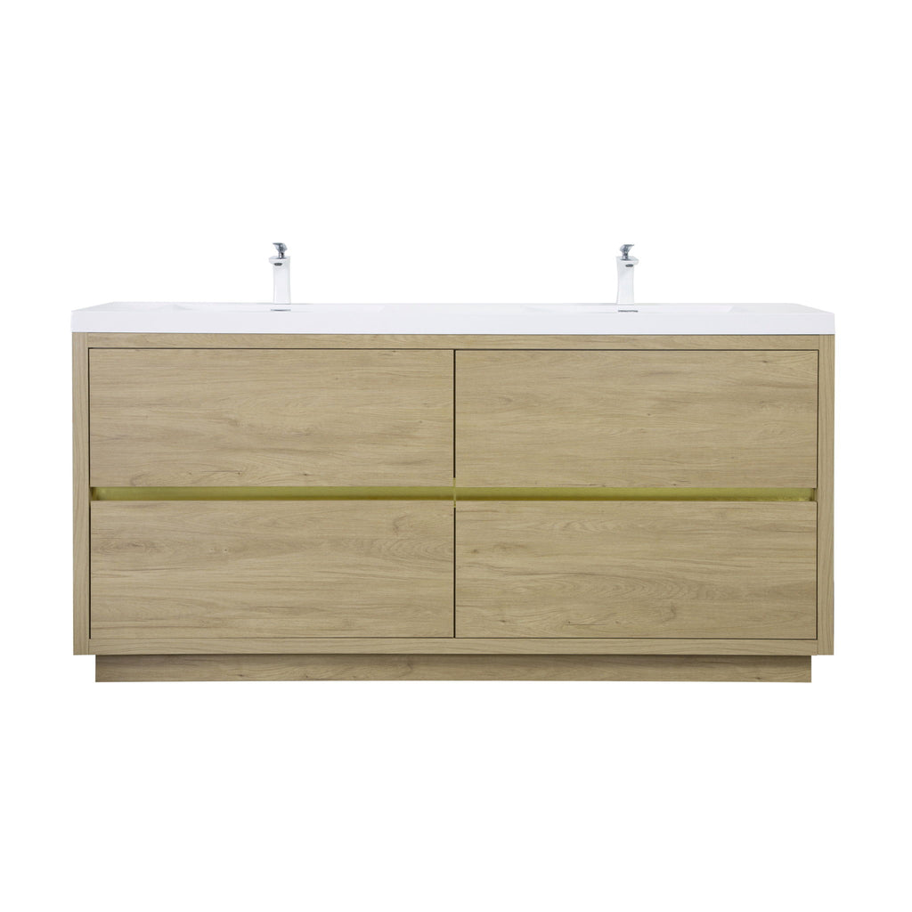 Bathin Freestanding Bathroom Vanity With Double Sinks, Bathroom Storage Vanity Cabinet With Stone Resin Countertop And Soft Close Drawers