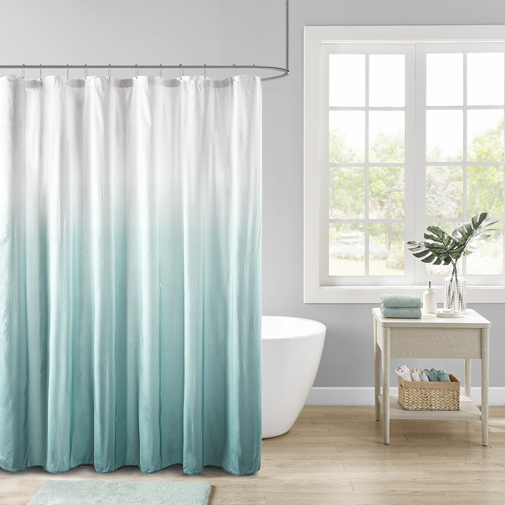 Ara - Ombre Printed Shower Curtain - Aqua