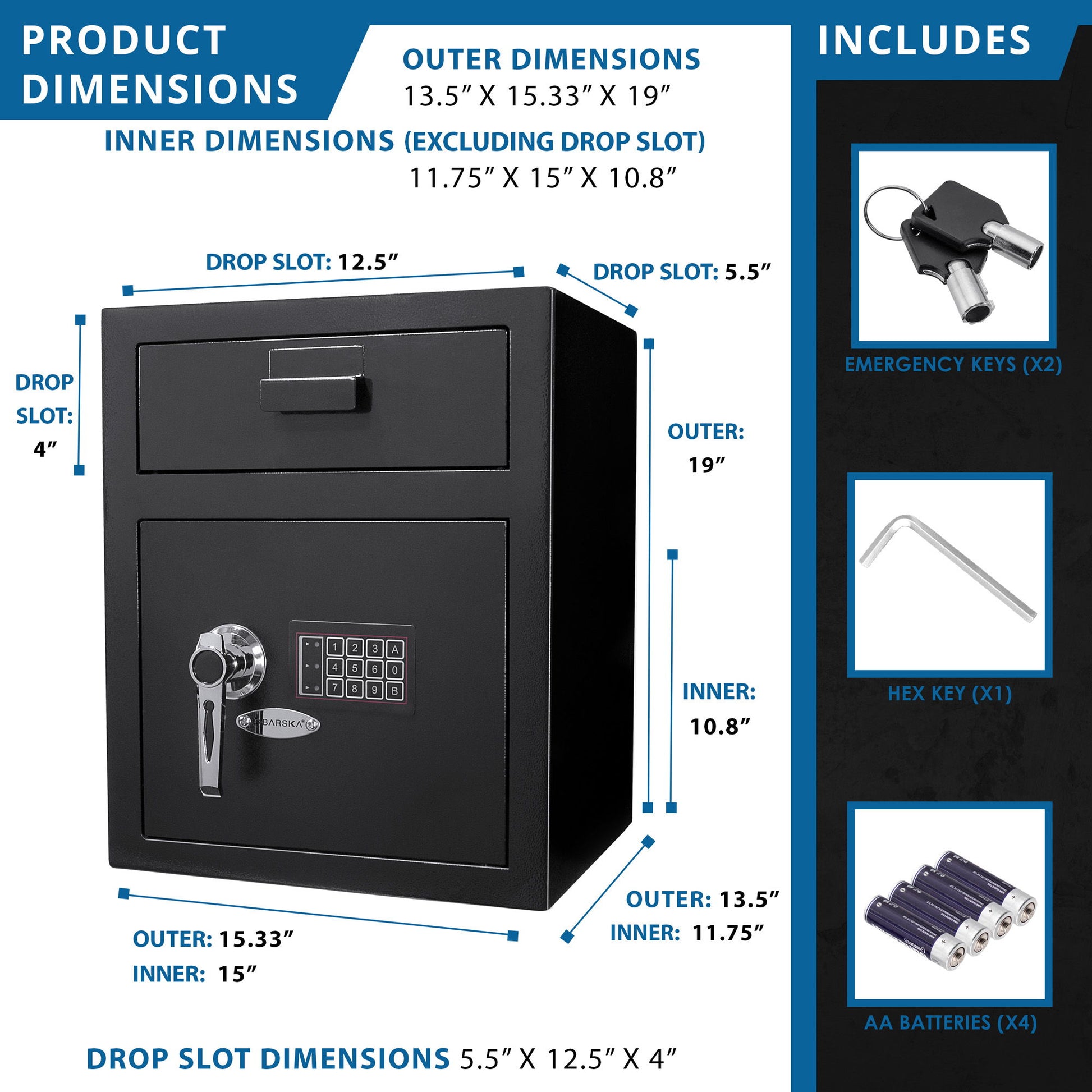 Durable Keypad Depository Safe