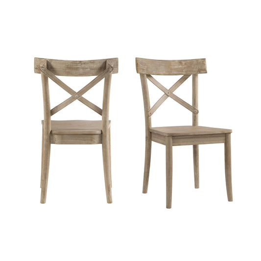 Callista - X-Back Wooden Side Chair (Set of 2) - Beach