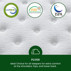 Snooze Mattress Company Glacier - 12" Euro Top Medium Hybrid Mattress With Independently Encased Coils & Gel Memory Foam