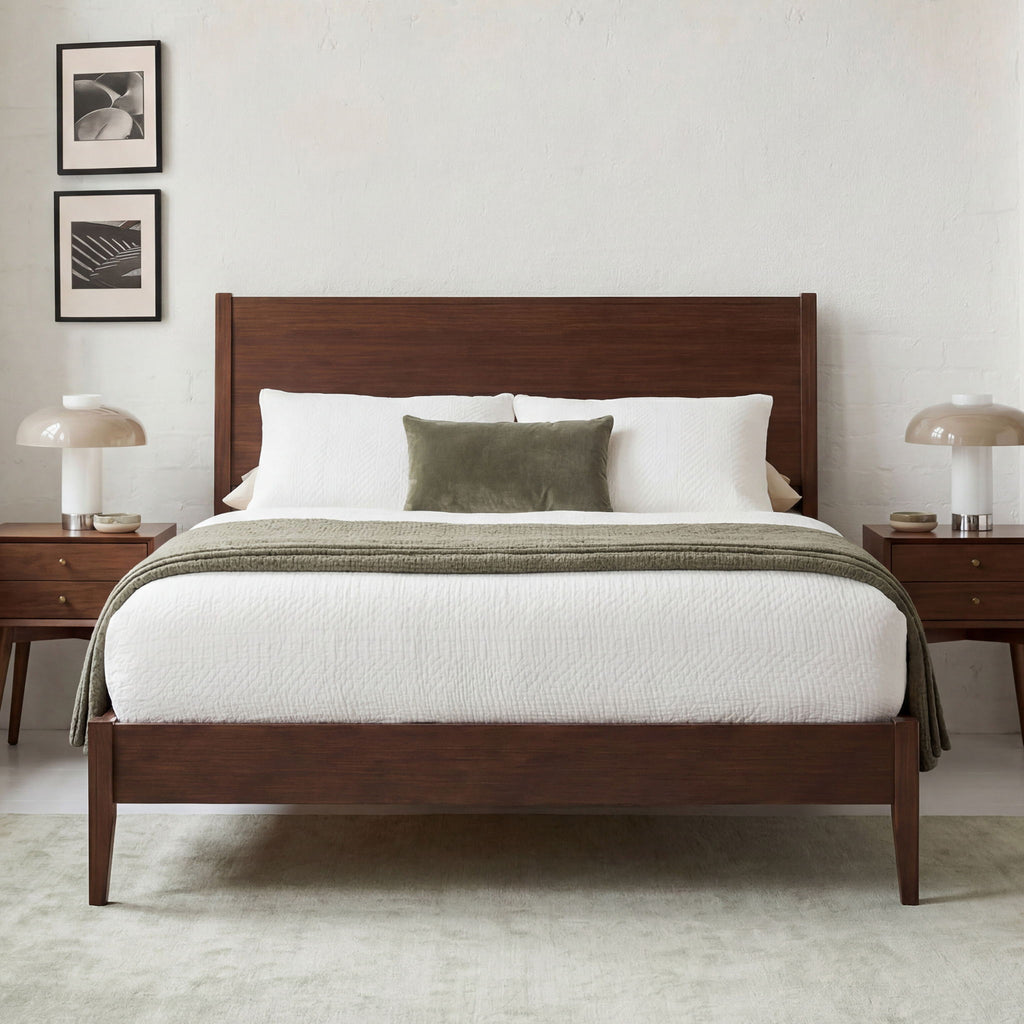 Modern Sled Platform Bed Frame With Slats
