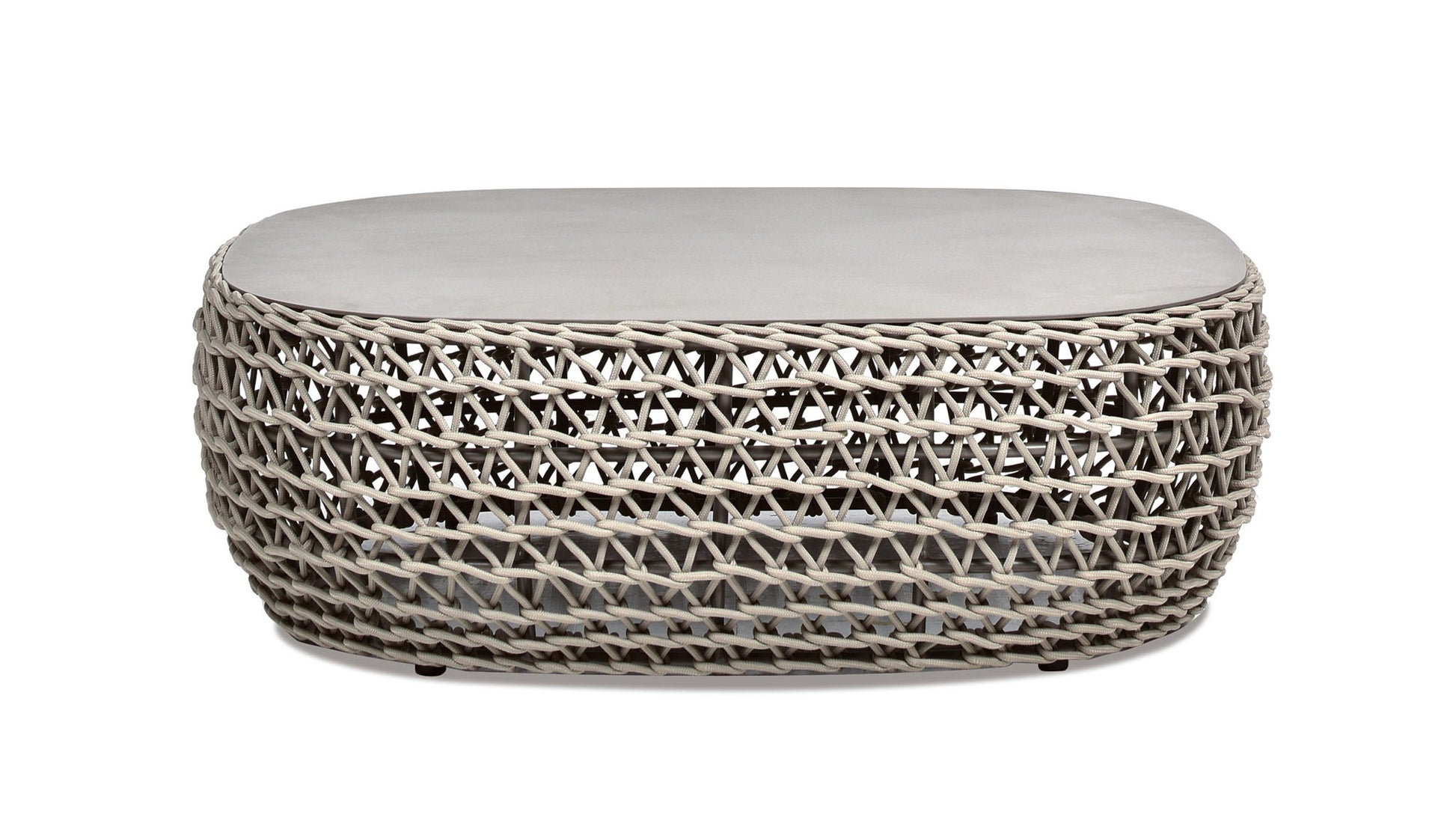 Willow - Oval Woven Patio Coffee Table, Wicker Frame