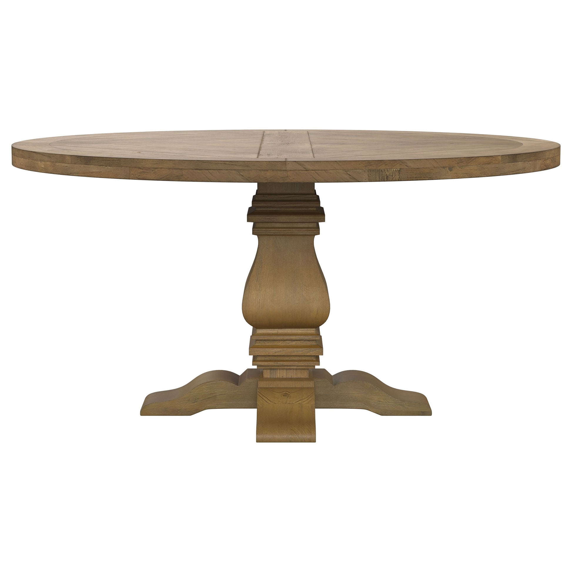 Crux - 5 Piece Round Dining Table Set With Upholstered Chairs - Honey