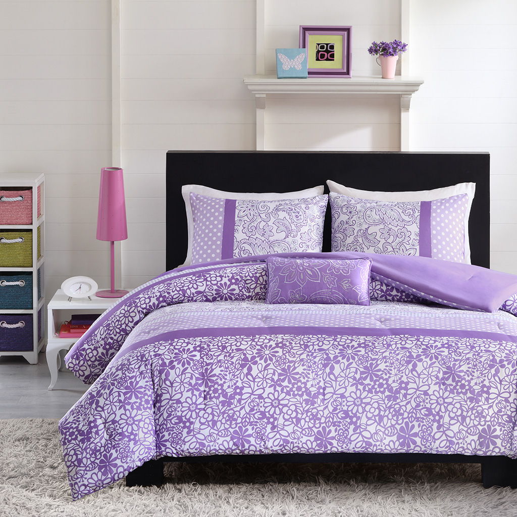 Riley - Twin Comforter Set - Purple