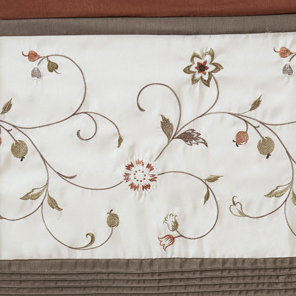 Serene - Embroidered Window Panel - Spice