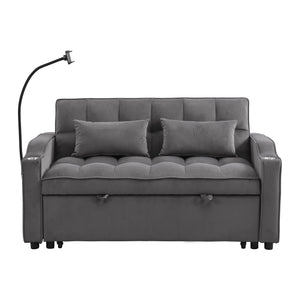 Sofa Bed With Trundle For Small Rooms - Dark Gray