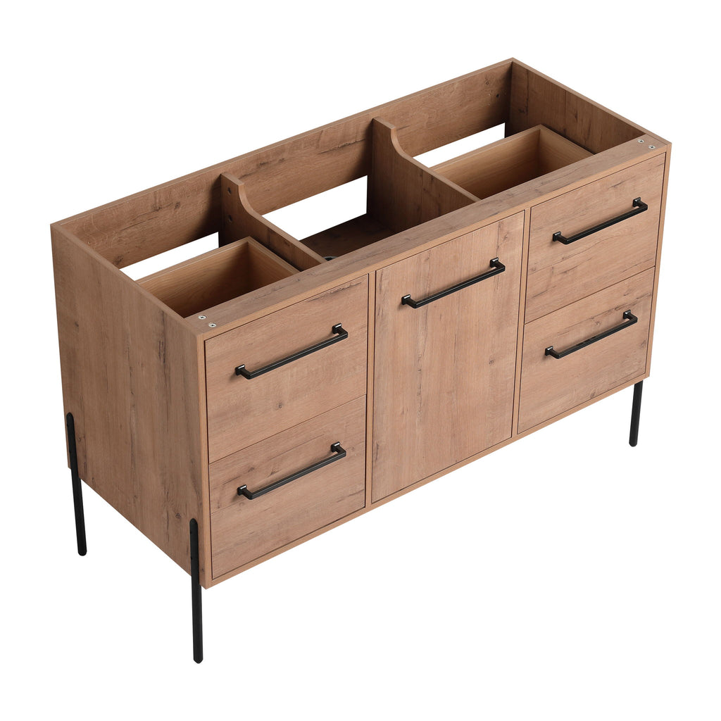 46" Freestanding Bathroom Vanity With Soft Close Doors And 4 Drawers, (Vanity Only) - Imitative Oak