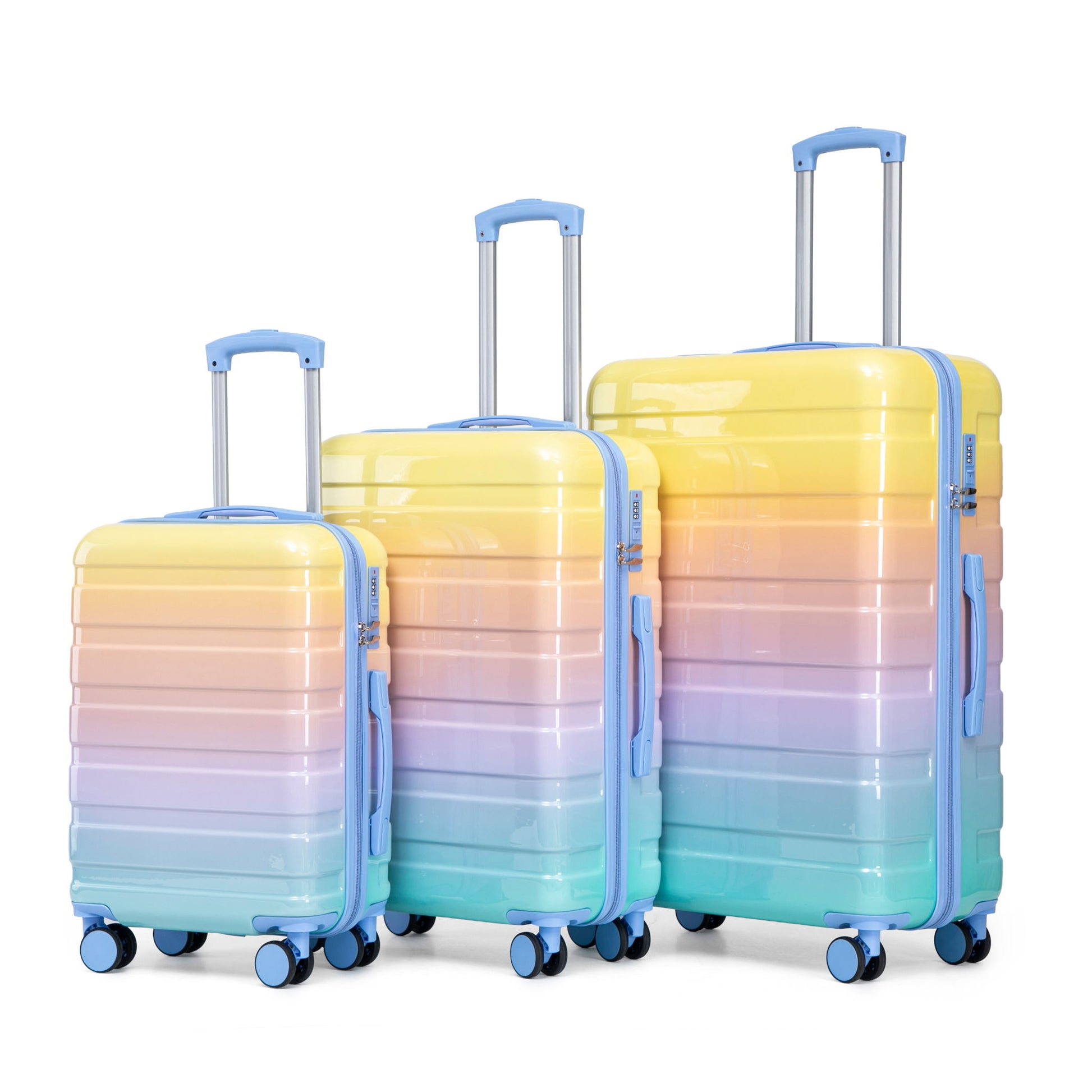 Luggage Set 20" /24" /28" With Combination Lock And Silent Wheels