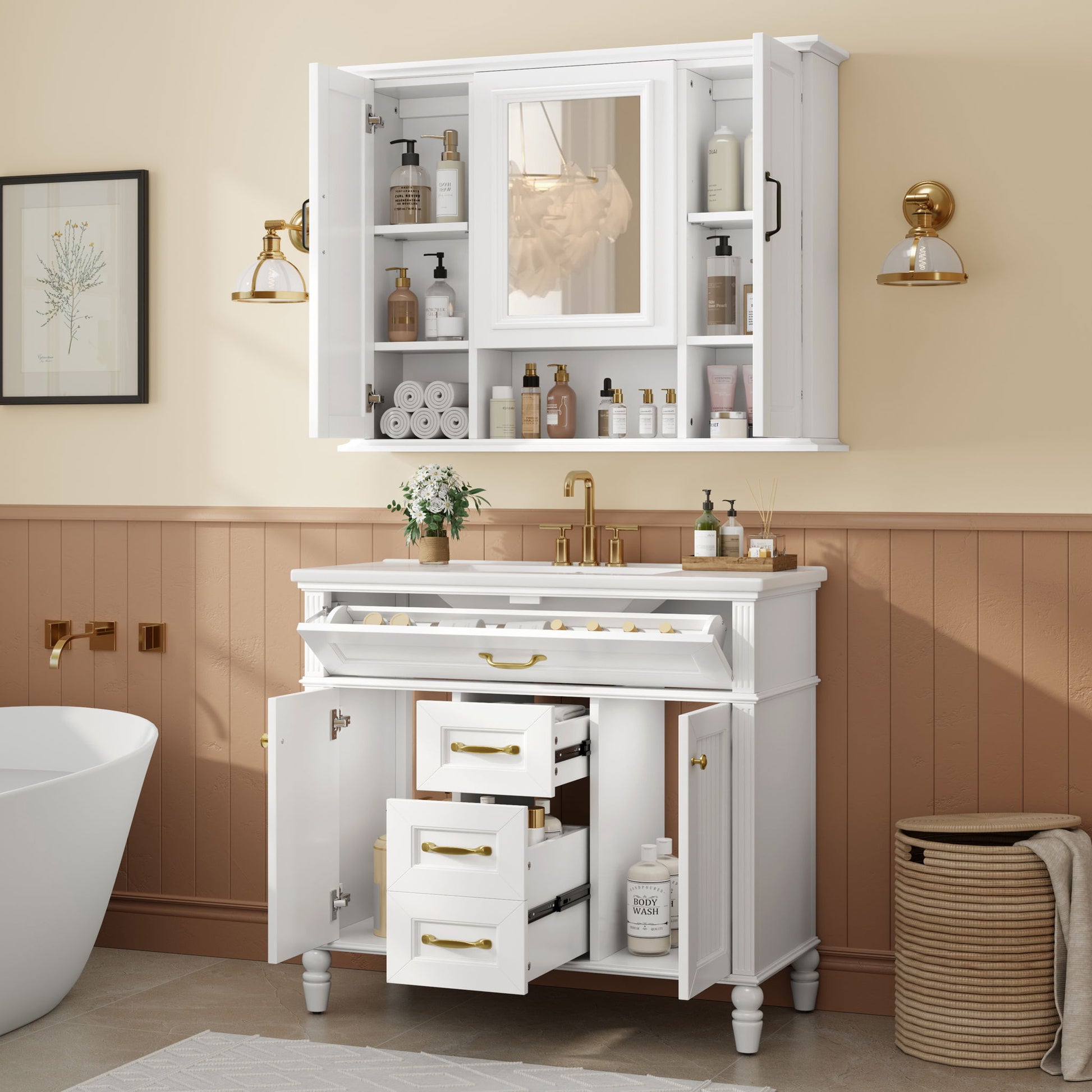 Modern Wall Mounted Medicine Cabinet With Mirror