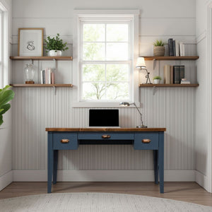 Writing Desk - Blue Denim / Whiskey