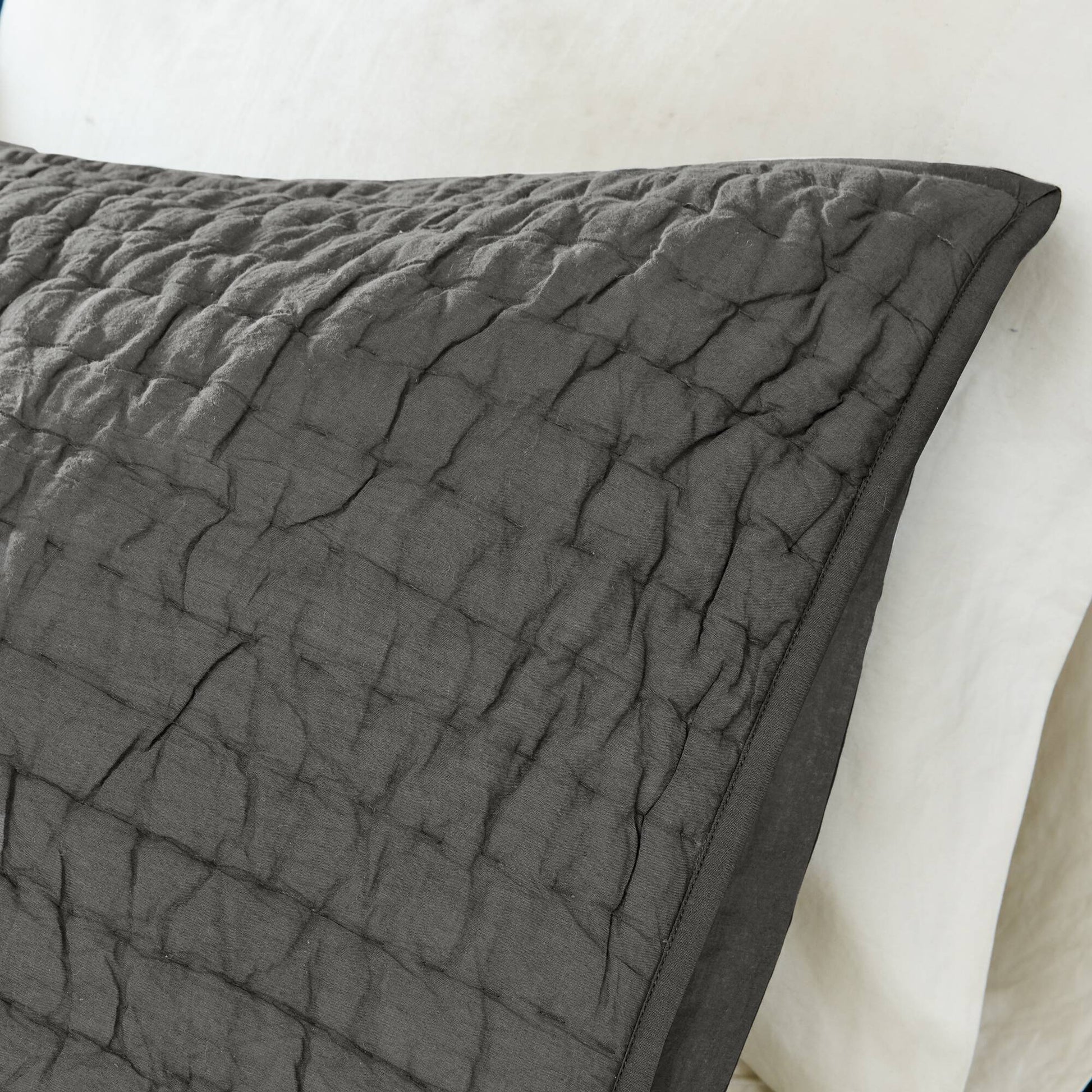 Serene - King Hand Quilted Coverlet Set - Gray