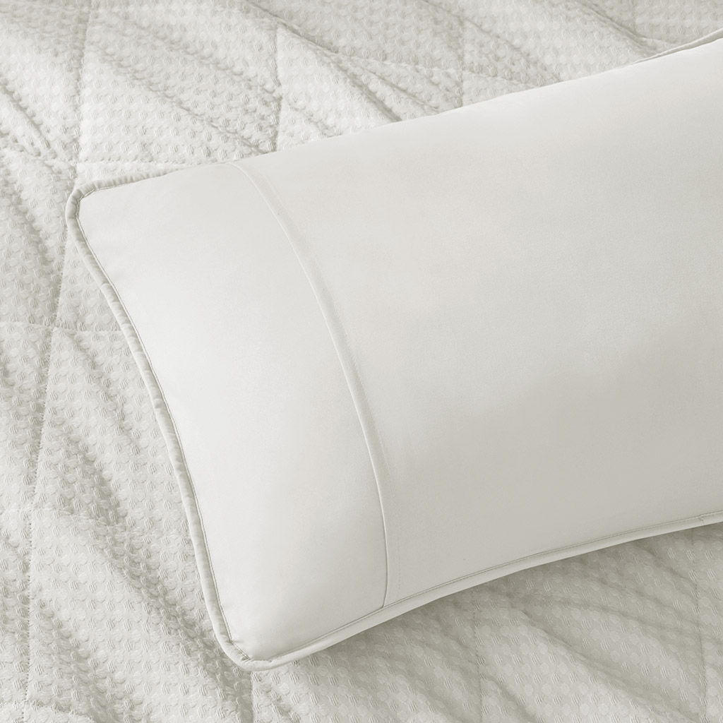Mina - Full/Queen Waffle Weave Textured Quilt Set - White