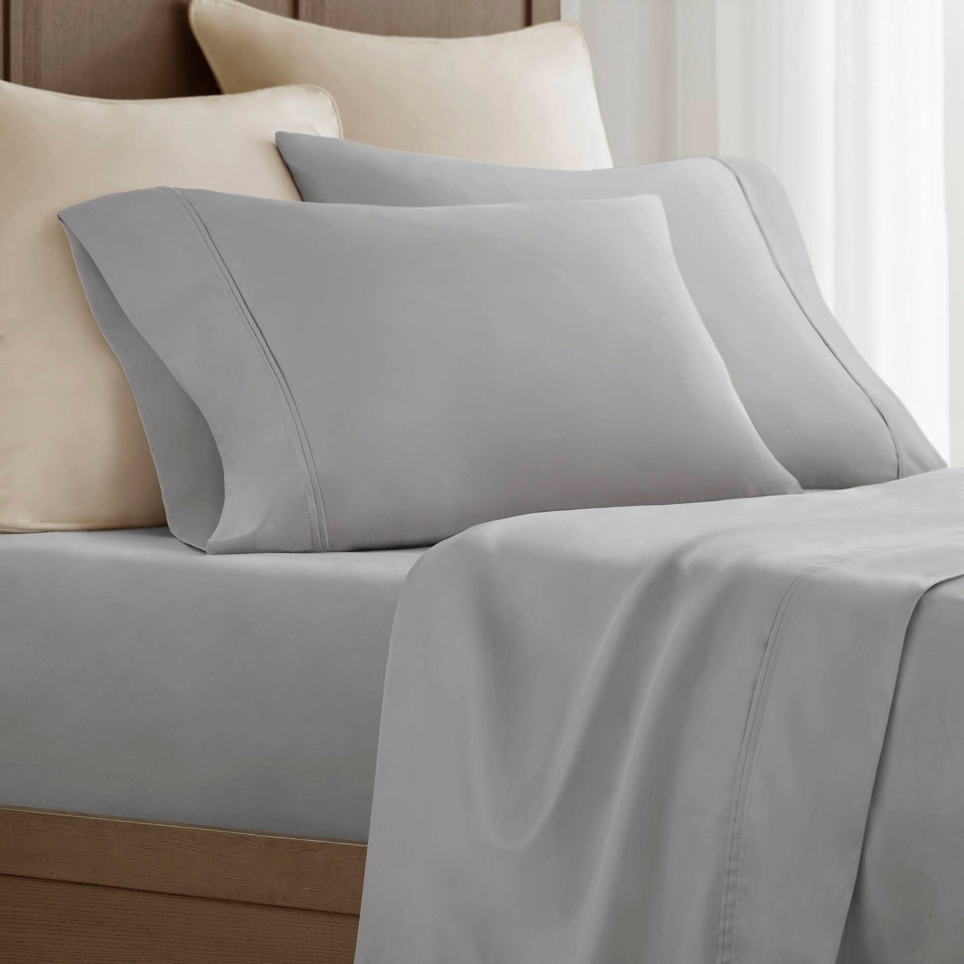 King Sateen Pillowcase Set - Gray