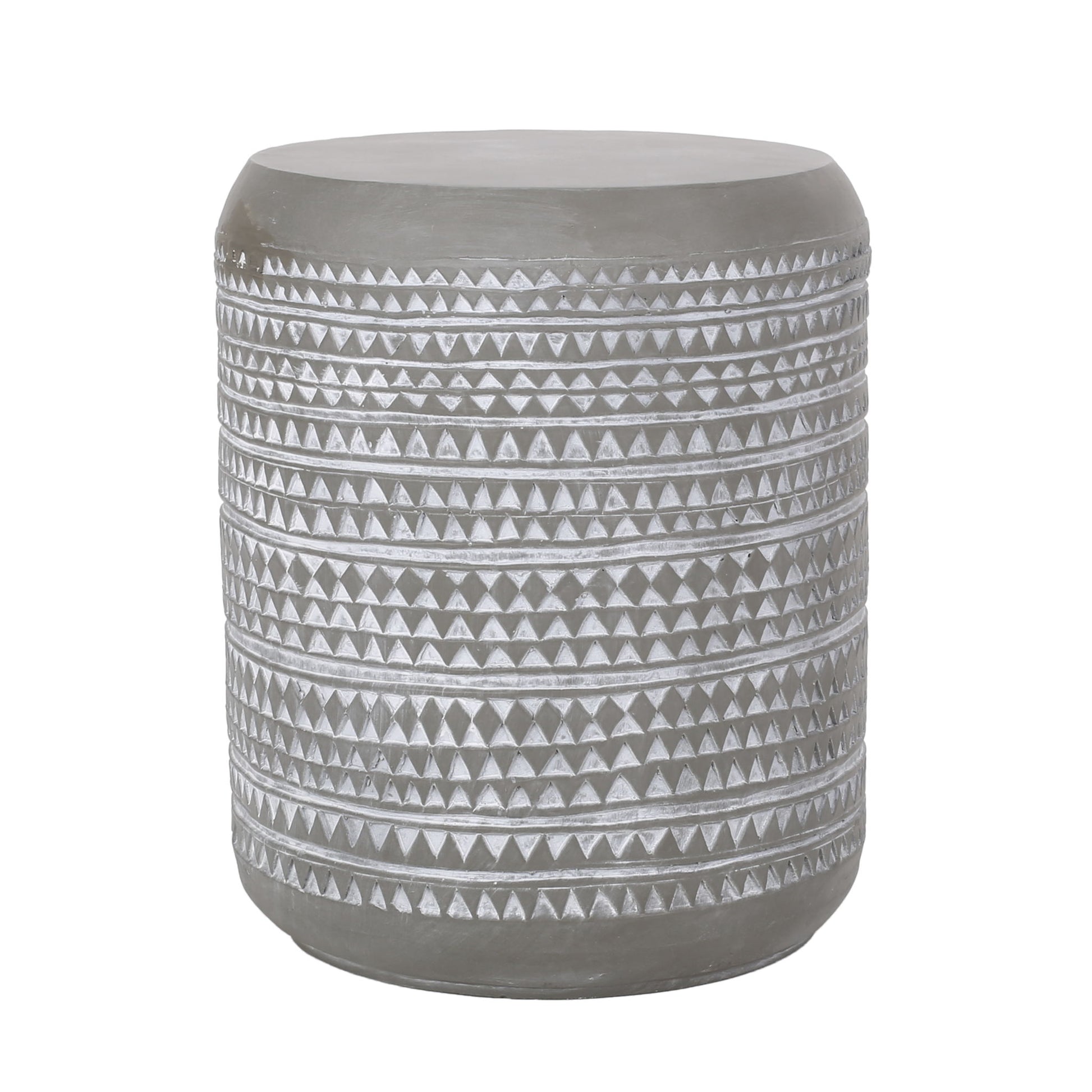 Outdoor Side Table With Cylindrical Shape - White