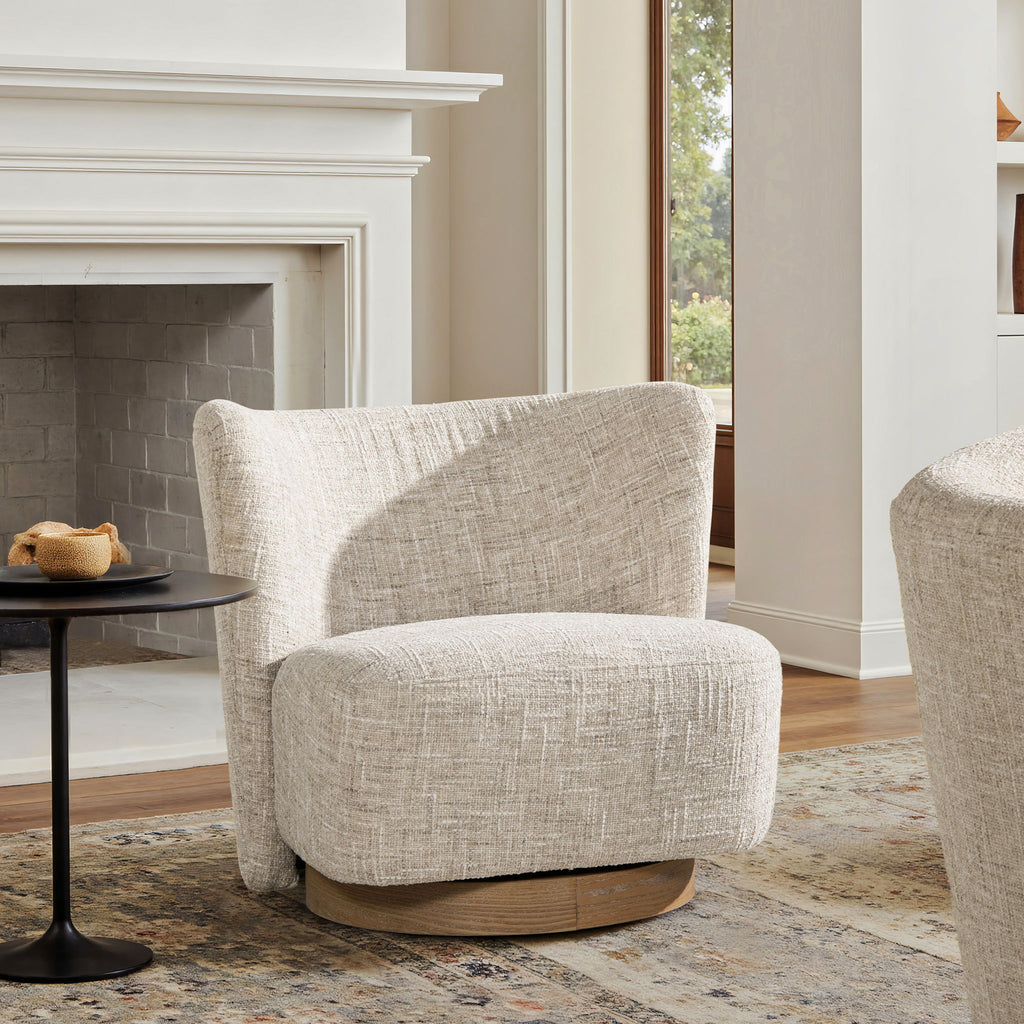 Miranda - Armless Swivel Accent Chair - Natural Gray