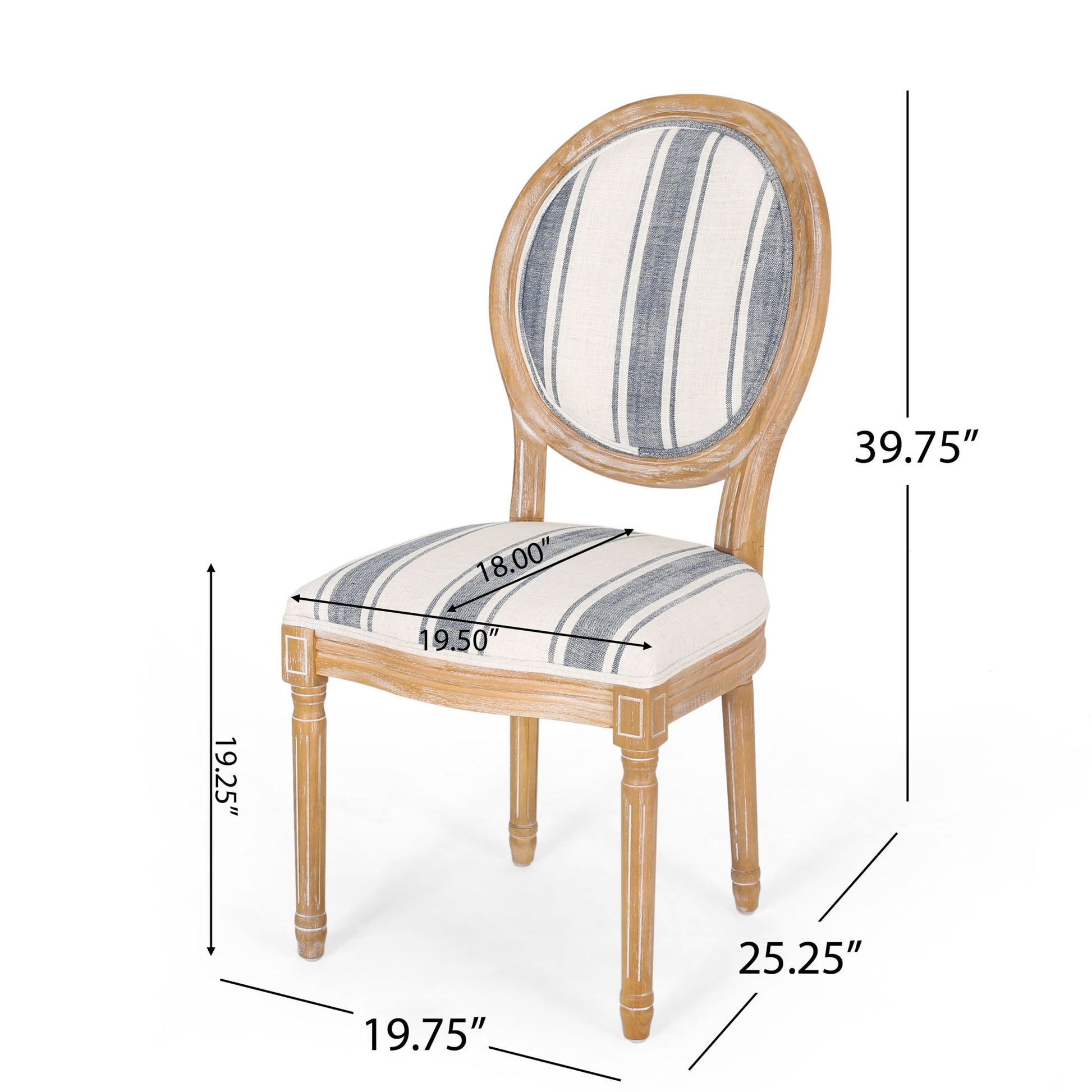 French Country Inspired Dining Chair With Iconic Round Backrest
