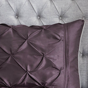 Laurel - Queen 7 Piece Tufted Comforter Set - Plum