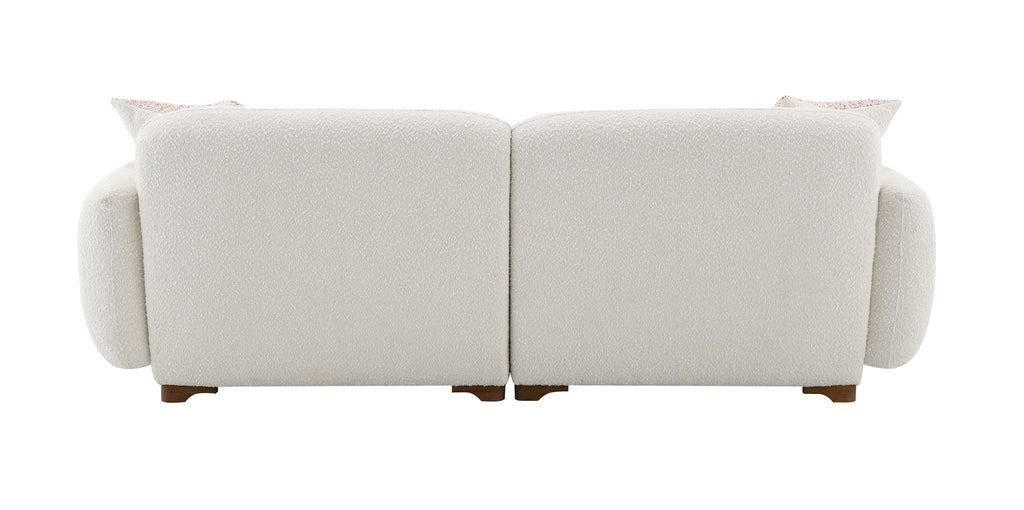 Darius - Boucle Sofa With 2 Toss Pillows - Beige