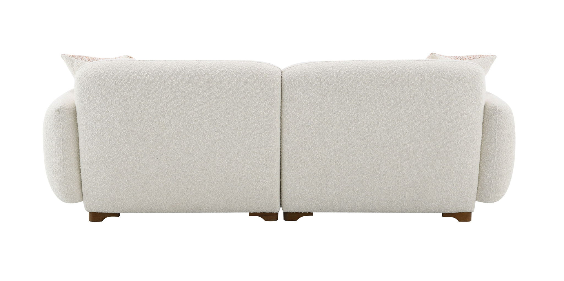 Darius - Boucle Sofa With 2 Toss Pillows - Beige