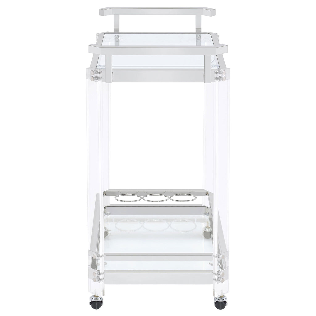 Kempton - 2 Tier Bar Cart - Chrome