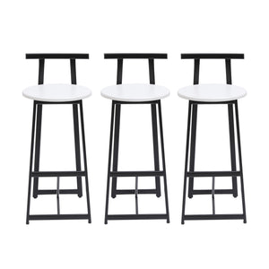 Modern Bar Stools With Backrest For Kitchen (Set of 3)