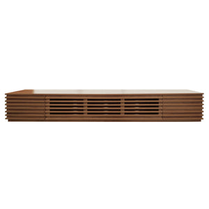 TV Stand, Entertainment Center With Cable Management And Soft Closing Hinges - Walnut