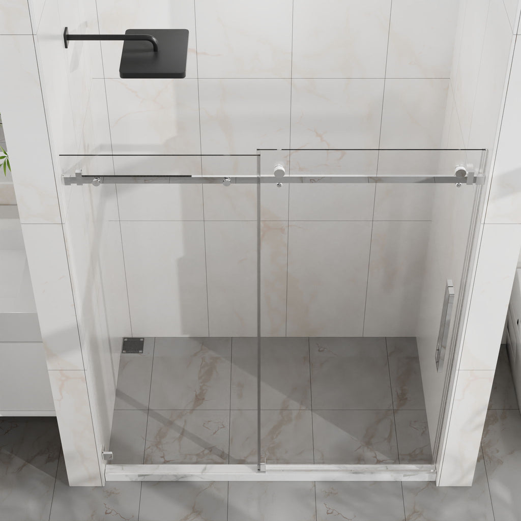 Frameless Tub Sliding Shower Door With Easy Clean Coating