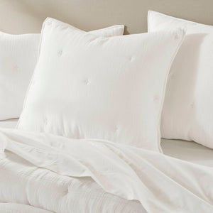 Breeze - Gauze Embroidered Euro Sham - White