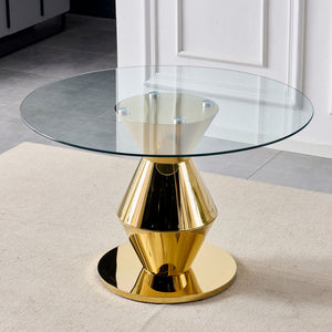 Round Dining Table - Gold