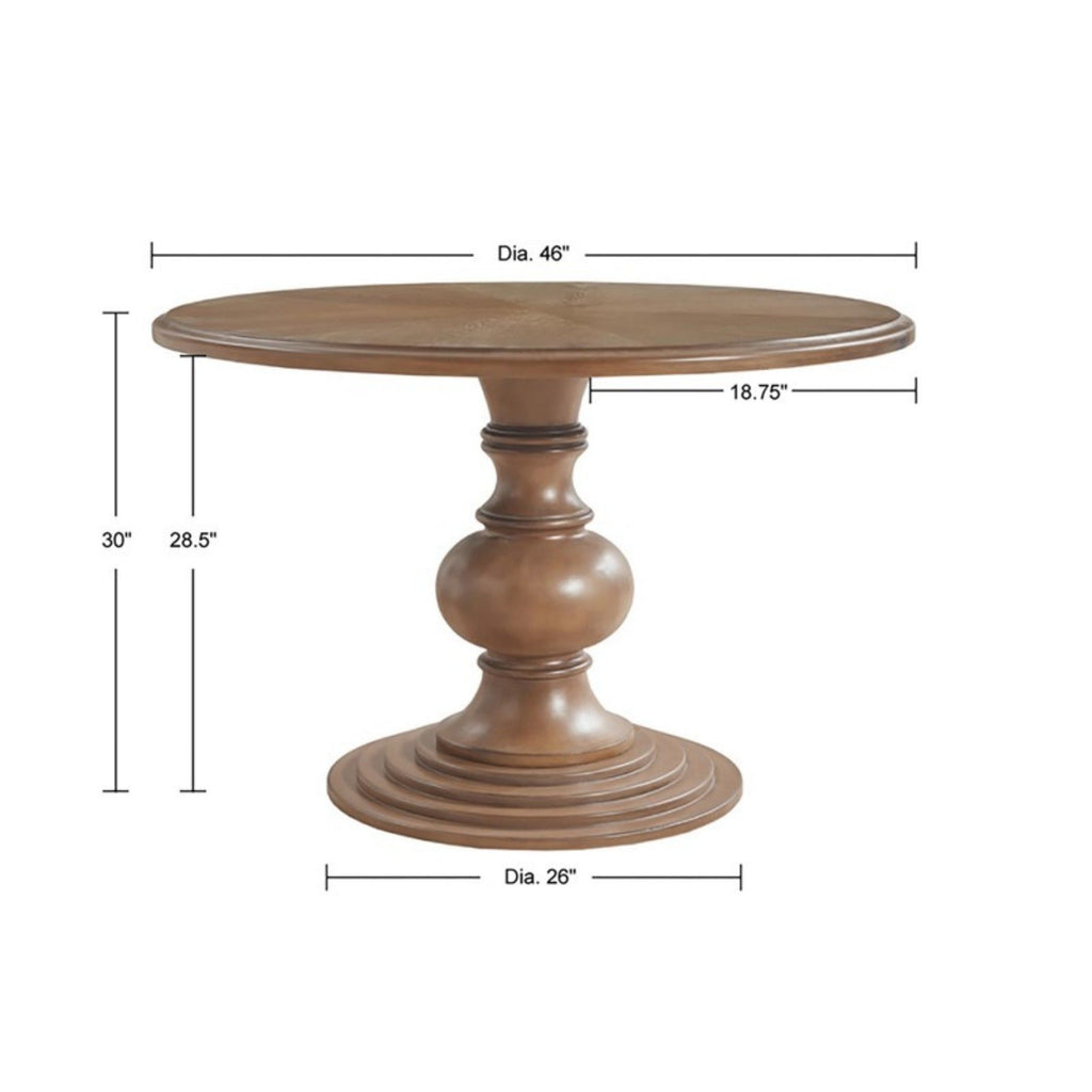 Round Pedestal Dining Table - Walnut