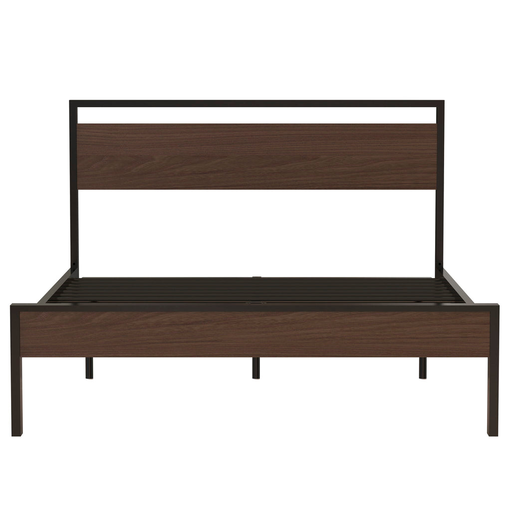 Ceres - Metal Bed With Wood Headboard & Footboard